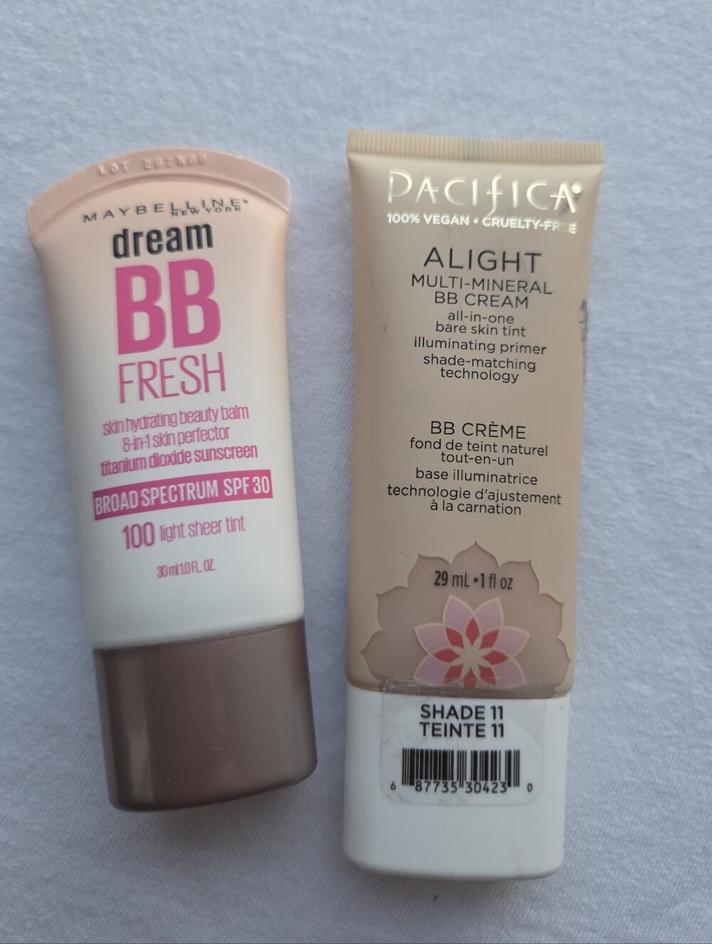Lot of 2 Light BB Cream - Pacifica Alight & Maybelline BB Fresh New Sealed
